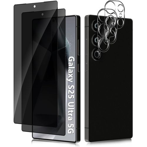 Privacy Protection Écran Pour Samsung Galaxy S25 Ultra 5g, [2+2 Pièces] Anti-Espion Verre Trempé Film + Caméra Arrière Protecteur, Anti Rayures, Anti-Spy Protection Écran Pour Galaxy S25 Ultra