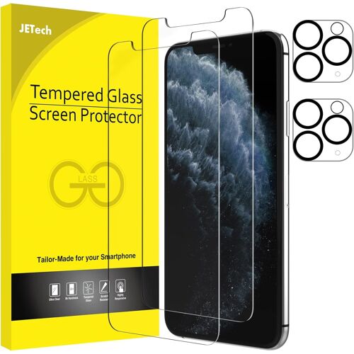 AEFJ-Verre Trempé pour iPhone 11 Pro 5,8 Pouces avec Protection d'Objectif de Caméra Arrière, Film Protection Écran, 2 Pièces Chacun