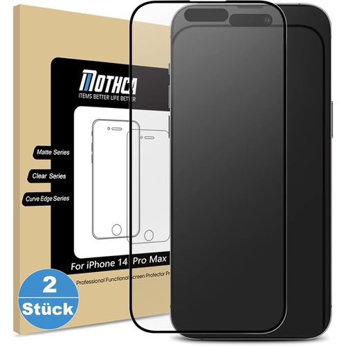 Verre Trempé Mat Pour Iphone 14 Pro Couverture Complète Film Protection Ecran [2 Pièces], Vitre Protecteur Dureté 9h, Anti-Reflet Anti-Traces De Doigts Et Anti-Rayures - 6,1"" (2022)