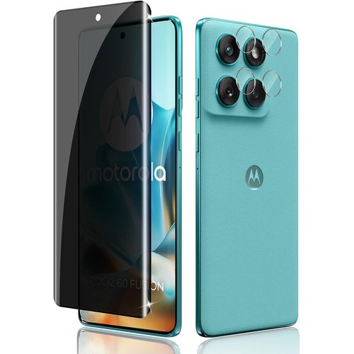 Film Verre Trempé Confidentialité 9h Pour Motorola Edge 60 / Edge 60 Fusion / Edge 60 Pro - Anti-Espion, Anti-Rayures, Protections Lentille Caméra, Revêtement Oléophobe