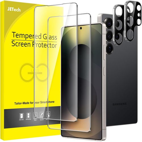 Protection D'écran Pour Samsung Galaxy S25 Ultra 5g Avec Protecteur D'objectif De Caméra,Film En Verre Trempé,Compatible Empreinte Digitale Id,Hd Transparent,2 Pièces Chacun