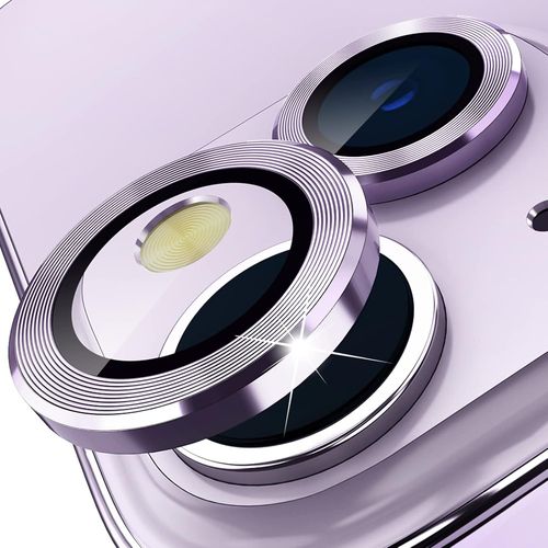 Caméra Arrière Protecteur Compatible Avec Iphone 14/Iphone 14 Plus,Protection D'appareil Photo En Verre Trempé Hd Anti-Rayures Bague D'objectif Individuelle En Métal 2022,Pourpre Clair