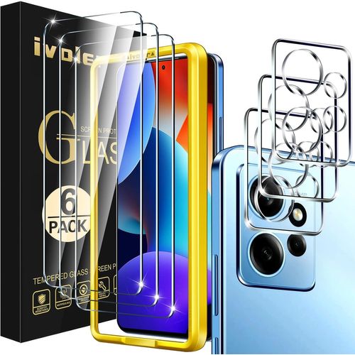 3 Pièces Film Protection Écran En Verre Trempé Pour Xiaomi Redmi Note 12 4g (Pas Pour Redmi Note 12 5g) Avec 3 Pièces Caméra Arrière Protecteur, Outil D'installation Facile