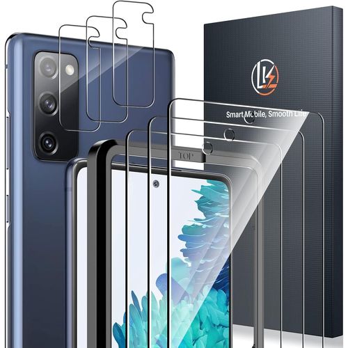 3+3 Tempered Glass Compatible With Samsung Galaxy S20 Fe 4g/5g, Contain 3pcs Screen Protectors And 3pcs Rear Camera Protectors, With Installation Frame