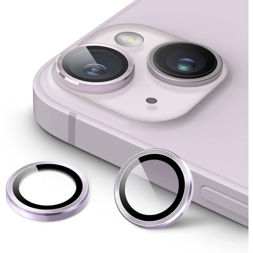 Protection Objectif Caméra Pour Iphone 14 6,1 Pouces Et Iphone 14 Plus 6,7 Pouces, Couverture Anneau Individuel En Métal En Verre Trempé 9h, Hd Transparent, 1 Série (Minuit)