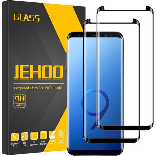 Verre Trempé pour Samsung Galaxy S9,Film de Protection Écran,Compatible avec Lecteur d'Empreinte [Sans Bulles] [Dureté 9H] [Antichoc Anti Rayure Vitre] 2 Pièces
