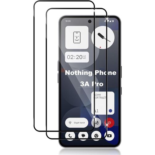 2 X Tempered Glass Screen Protector Films For Nothing Phone 3a/3a Pro, Ultra Hd 9h Hardness, Anti-Scratch, Bubble-Free, 2.5d Glass Protector - Black