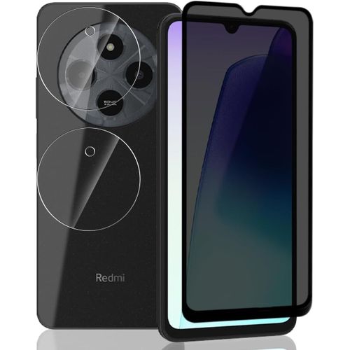 CAUC-Verre Tremp¿¿ Anti Espion pour Xiaomi Redmi 14C/Poco C75, [1 Pi¿¿ce] 9H Duret¿¿ Anti-Spy Prot¿¿ge ¿¿cran et [2 Pi¿¿ces] Protecteur Cam¿¿ra, Protection ¿¿cran Confidentialit¿¿ pour Redmi 14C/Poco