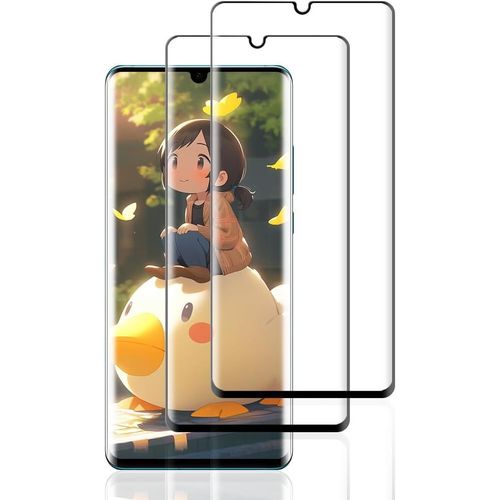CAUC-Verre Trempé pour Huawei P30 Pro, 2 Pièces Vitre en Protege Ecran [3D Incurvé Couverture Complète][Sans Bulless][Haute Sensibilité] Film