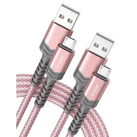 Câble Micro Usb [2M Lot De 2] Durable 3A Charge Rapide Câble Micro Usb 2.0 Compatible Avec Téléphones Intelligents Android, Samsung Galaxy S7 S6, Huawei, Htc, Sony, Lg, Kindle, Ps4[CAB9162697]