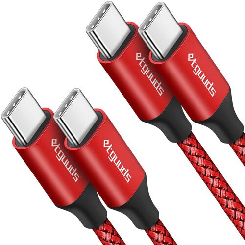 Câble Usb C Vers Usb C [1M Lot De 2], Cable C Vers C 60W Charge Rapide Cordon En Nylon Tressé Pour Iphone 15 Pro Max Samsung Galaxy S24 S23 S21 S20 Note 20 A54 A34-Rouge[CAB9162972]