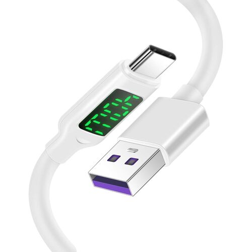 KALANKA-Câble USB C,USB Type C 100W/5A Charge Rapide avec Affichage à LED intelligent pour Samsung S20/S10/S9/S8, Huawei P30 Pro, P20 Pro, Xiaomi Redmi LG V40 et autre chargeur USB C-1.2M