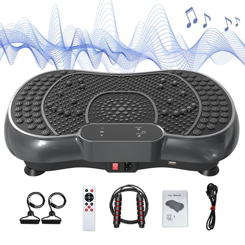 Plateformes Vibrantes - 99 Niveaux D'Intensité - Avec Haut-Parleur Bluetooth - 2 Bandes De Résistance - Entraînement De Fitness Par Vibration - Intégré