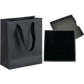 1 Petite Boîte Cadeau Avec Couvercle + 1 Sac À Main Vertical, Emballage Cadeau, Boîte Cadeau, Mini Sac Cadeau, Convient Pour Ranger Des Bijoux Ou Offrir Des Cadeaux (Noir)