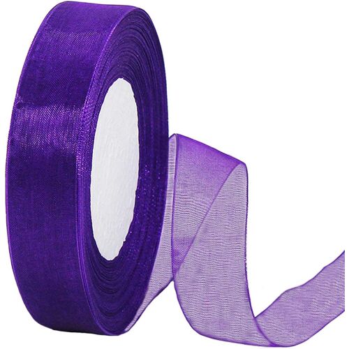 20mm Violette Ruban En Mousseline De Soie Transparente Pour Emballage Cadeau,45m Organza Tissu Rubans D¿¿Coration Cadeau Noel Anniversaire Bouquet Mari¿¿E Mariage D¿¿Coration & Bricolage Diy