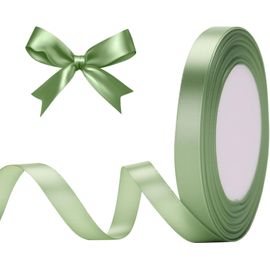 Ruban Satin Vert Sauge 10mm X 22m - Pour Décoration Mariage & Emballage De Cadeaux