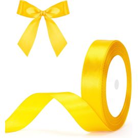 Ruban Satin Jaune 20 Mm X 22 M Ruban Cadeau Emballage- Pour Emballage Cadeau, À La Main, Décoration