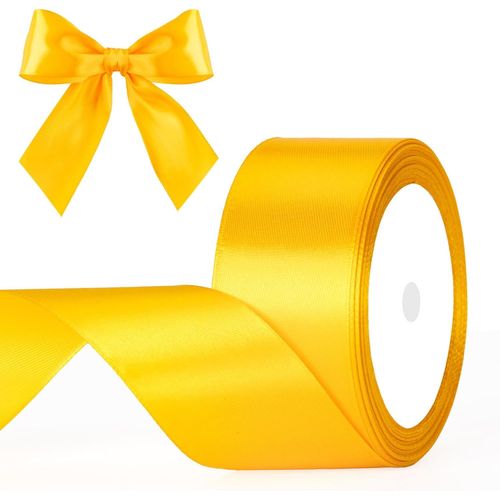 Ruban Satin Jaune 40 Mm X 22 M Ruban Cadeau Emballage-Pour Emballage Cadeau,À La Main,Décoration