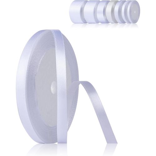 Ruban De Satin Blanc 6 Mm X 22 M - Ruban Cadeau De Mariage - Ruban En Polyester - Pour Travaux Manuels, Décoration De Ballons, Emballage Cadeau, Anniversaire, Bricolage
