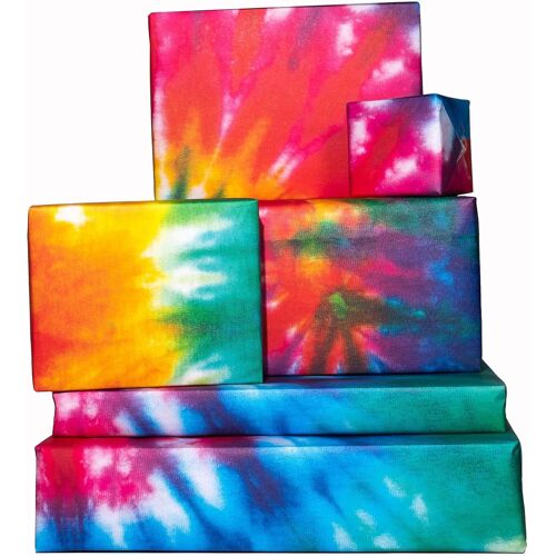 Papier D'emballage Coloré - 6 Feuilles De Papier Cadeau Arc-En-Ciel - Pour Hommes Femmes Adolescents - Fabriqué Au Royaume-Uni - Recyclable