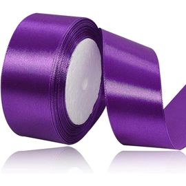 Ruban De Satin Violet - 40 Mm De Large - 23 M De Long - En Tissu Violet - Pour Travaux Manuels, Couronnes, Décoration De Mariage, Noël, Arcs Pour Les Bouquets, Anniversaire Et Emballage Cadeau