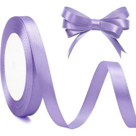 Ruban Violet Ruban Lilas 10mmx25 Yards Ruban Satin Violet Clair Soie Rouleau Satin Ruban Papier Anniversaire Ruban Cadeau Tissu Fête Gâteaux L'artisanat Décoration La Maison Coffrets Cheveux