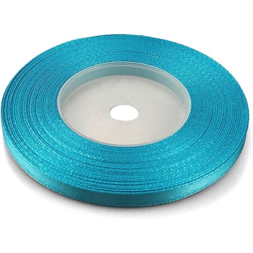 1 Ruban De Satin De 6 Mm X 32 M - Couleur Turquoise Clair - Ruban Décoratif En Tissu - Pour Travaux Manuels, Décoration De Mariage, Emballage Cadeau
