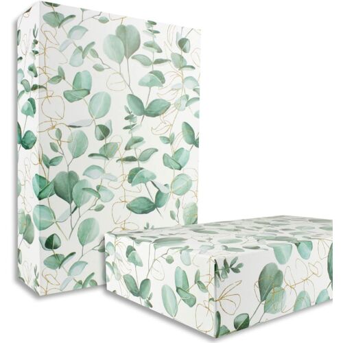 Boîte De Rangement Et Cadeau De Qualité Supérieure - Format A4 - Motif Branches D'eucalyptus - 302 X 213 X 70 Mm - 1 Pièce
