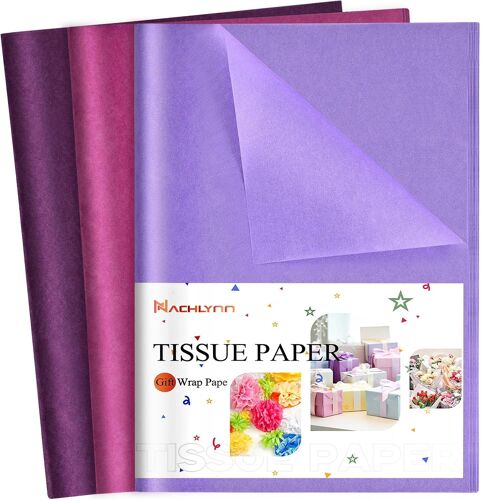 Lot De 90 Feuilles De Papier De Soie Violet - 35,6 X 50,8 Cm - Pour Halloween, Loisirs Créatifs, Emballage Floral, Confettis, Décorations De Fête D'anniversaire