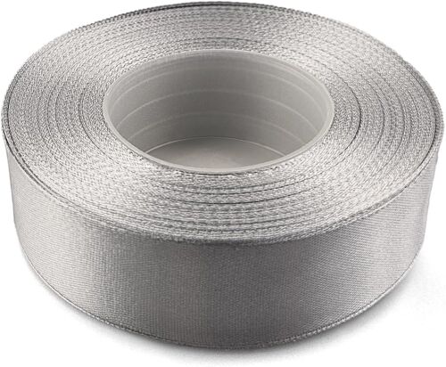 1x Ruban De Satin Argent¿¿ Clair 25 Mm X 32 M Rouleaux De Ruban Satin Ruban D¿¿Coratif Ruban Tissu Ruban De D¿¿Coration Ruban Satin Pour Emballages Cadeaux Bricolage Mariage Anniversaires Diy
