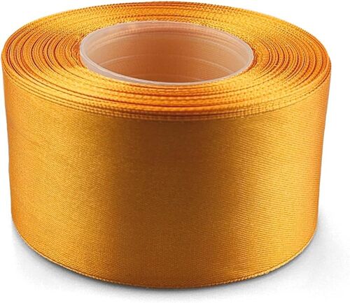 1 Ruban De Satin, 50 Mm X 32 M, Couleur: Orange, En Tissu, D¿¿Coratif, Pour Le Bricolage, La D¿¿Coration De Mariage, L¡¯Emballage De Cadeau