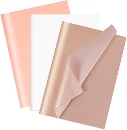 30 Feuilles Papier Soie Pour Fête Des Mères, Papier De Soie Rose Nacré Fille Pour Saint Valentin Emballage Cadeau, Papier Cadeau Pailleté Exquis Pour Anniversaires Mariages Vacances 50x35cm