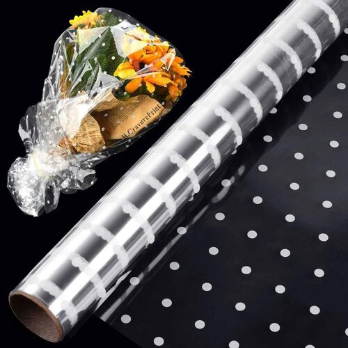 Rouleau Cellophane, 6m X 40cm - Papier Emballage Fleuriste Transparent