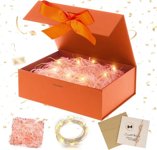 Ensemble Boite Cadeau,Boite Cadeau Magnétique,Boîte Cadeau Avec Couvercle,Boîte Décorative Emballages Cadeau,Avec Ruban,Carte Et Papier Déchiqueté,Pour Cadeau,Anniversaires,Saint-Valentin,Noël