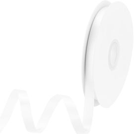 Ruban De Satin Gros-Grain Fin Et Solide En Soie Pour Bouquet De Mariage, Saint-Valentin, Emballage Cadeau, Boîte À Gâteaux, N?uds - Blanc Pur - 10 Mm X 30 M
