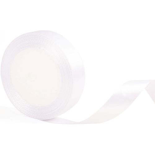 Ruban De Satin Blanc De 20 Mm De Large-22 M,Parfait Pour Emballage Cadeau,Noël,Mariage Et Travaux Manuels