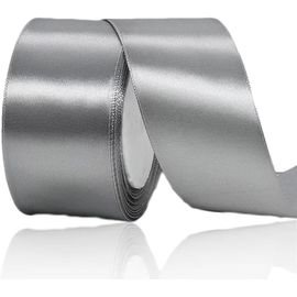 Ruban De Satin Argenté De Luxe 50 Mm X 23 M, Parfait Pour Emballage Cadeau, Travaux Manuels, Fêtes De Mariage, Noël, N?uds Pour Les Cheveux, Bouquets, Anniversaires, Fêtes Prénatales