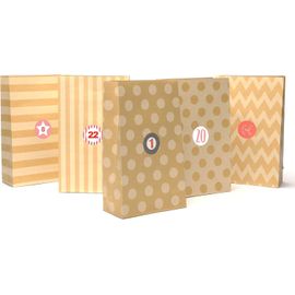 24 Sacs Cadeaux en Papier Kraft, Sacs en Papier Colorés, Recyclable avec Autocollants, Sac Idéal pour les Calendriers de l'Avent DIY ou les cadeaux de Noël