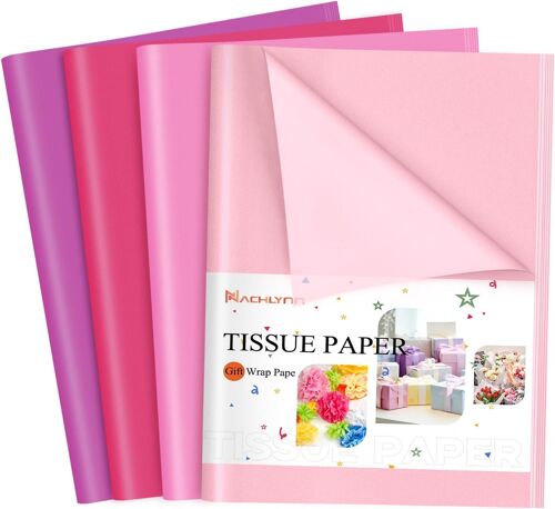 Lot De 108 Feuilles De Papier De Soie Pour Cadeau De Saint-Valentin, Anniversaire, Vacances, Loisirs Créatifs, Cadeaux, Fête, Fête Prénatale - Rose - 35,6 X 50,8 Cm