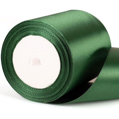 Ruban De Noël Épais De 10 Cm De Large,Vert Foncé,Pour Emballage Cadeau,Bouquet,Travaux Manuels,Mariage,Voiture,Décoration