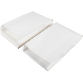 100 Sacs en Papier Kraft Blanc 15 x 26cm, Sacs-Cadeaux/Sacs de Fête/Calendrier de l'Avent/Noël/Mariages/Fêtes d'anniversaire/Marchés de Bricolage/Cafés (15 x 26cm)