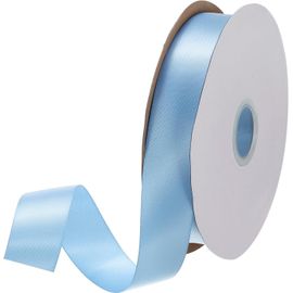 Ruban De Satin Gros-Grain De Soie Solide Pour Bouquet De Mariage, Saint-Valentin, Emballage Cadeau, Boîte À Gâteaux, N?uds, Bleu Clair 25 Mm X 23 M