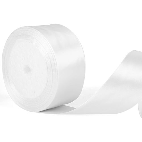 Ruban De Satin Blanc Épais De 40 Mm De Large,Pour Emballage Cadeau,N?Ud Pour Cheveux,Bouquet,Artisanat,Décoration De Voiture De Mariage,Emballage Cadeau De Gâteau