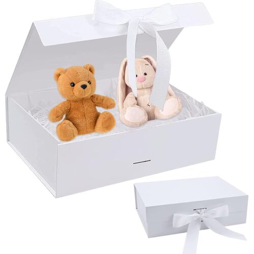 Boite Cadeau, Boîtes Cadeaux, Boite Cadeau Magnétique(21 * 17 * 7cm), Bowknot Boite Cadeau, Boîte Cadeau Avec Couvercle, Boite Cadeaux Avec Ruban, Boîte Cadeau Décorative Vide Pliable