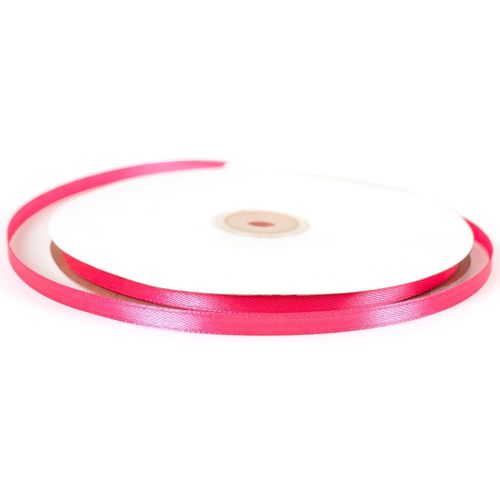 Ruban De Satin Rose Vif De 6 Mm D'épaisseur Pour Emballage Cadeau,Mariage,Décoration De Noël Et Travaux Manuels-91 M