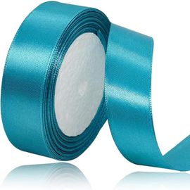 Ruban De Satin Bleu Turquoise 20 Mm De Large - 23 M De Long - En Tissu Bleu Turquoise - Pour Travaux Manuels, Décoration De Mariage, Noël, Arcs Pour Les Cheveux, Bouquets, Anniversaire Et Emballage