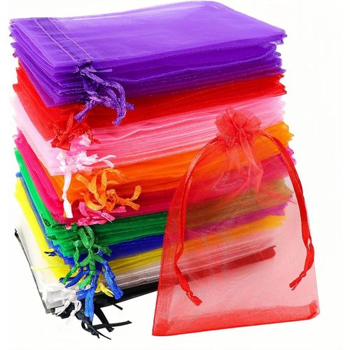 Pochon Tissu, 100 Pieces Sachet Organza, 7 X 9 Cm Sachet Dragees, Pochette Cadeau, Pochette Cadeau En Organza, Pochette À Bijoux, Sachet Bonbon, Sachets De Lavande, Marriage Sacs À Cordon