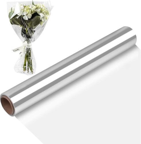 Rouleau De Cellophane Transparent, 40cm X 30m Cellophane Emballage, Papier Transparent Fleuriste, Emballages Papier Pour Cadeaux, Cellophane Film Pour Fleurs Paniers Cadeau Artisanat