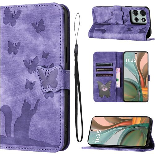 KAL-Housse Protection Pour Motorola Moto G75 5G 6.78 Pouces Matériau En Cuir Pu Coque Moto G75 Avec Fentes Pour Cartes Housse Moto G75 Violet