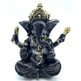Statue Résine Ganesh Noir 13cm